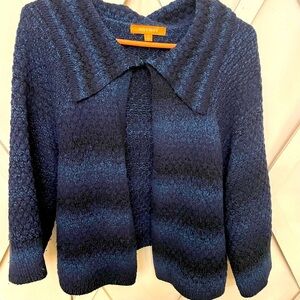 Ellen Tracy Midnight Blue Gradient Knit Sweater